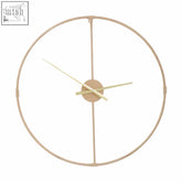 Minimalist beauly metal wall clock with a gold finish thin metal frame and simple hands for stylish decor