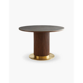 Bek Round Dining Table, Brown| DC Concept