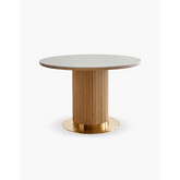 Bek Round Dining Table, White| DC Concept