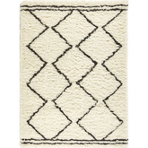 Berber Cream/Black Wool Shaggy Rug - Rugs
