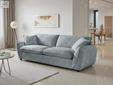 Light blue berlin 3 seater sofa with textured fabric and elegant piping detail for plush comfort and modern style