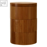 Stacked bessan bamboo natural cylindrical storage set with warm wood finish and smooth rounded edges for tea storage