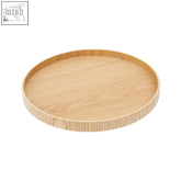 Bessan medium natural fir wood tray with light-colored round shape and smooth natural finish showing visible grain pattern