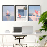 Big Poster For Home Office | Set of 3 Italian Lifestyle Wall art Prints