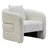 Bilani Cream Linen Effect Curved Chair - Chair