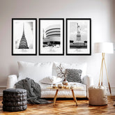 Black and white prints | set of 3 Manhattan wall art