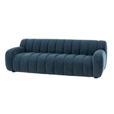 Bobby 3 Seater Sofa - Blue Velvet/Chenille - Sofa