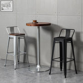 Silver and black bolero high bar stool with wooden seat and steel frame perfect as a high bar stool steel design