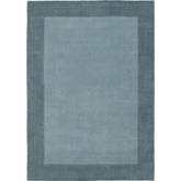 Bordered Duck Egg Blue Wool Rug - 80X150 cm - Rugs