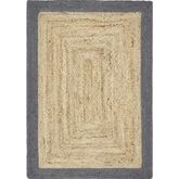 Bordered Grey Jute Rug - 80X150 cm - Rugs
