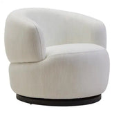 Bordo Textured Cream Curved Swivel Chair - Arm Chair