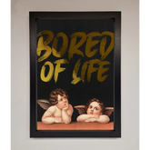 Bored Of Life Foil Print - A3 (29.7 x 42 cm) / Black - Framed Print