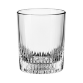 Clear glass bormioli rocco graphics dof whisky glass with textured faceted base and smooth sides, 385ml capacity