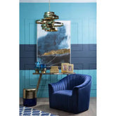 Bosie Kensington Townhouse Navy Blue and White Rug