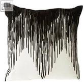Bosie ozella black and white embroidered cushion with abstract drip pattern perfect for stylish throw pillows