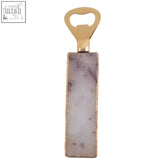 Bowerbird agata grey agata grey bottle gold-toned opener with light purple marble body for easy use