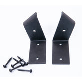 Black metal corner shelf brackets with matching screws perfect for sturdy metal corner shelf installation