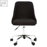 Brent black and chrome home office chair with black upholstery chrome base and casters for comfortable office use