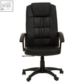 Brent black home office chair with padded lumbar support and adjustable armrests for comfortable home office use