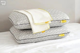 Gray geometric-patterned brightr eclipse pillow with copper pillow protector for the best nights sleep