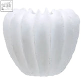 White textured vase broc white textured vase made of ribbed ceramic with a smooth glossy finish and subtle texture