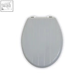 Brooks grey panel effect toilet seat with smooth gray oval design and zinc alloy fittings for durable comfort