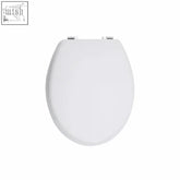 Brooks matte white toilet seat with smooth glossy finish and zinc alloy fittings for durable use