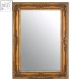 Golden ornate brussels baroque rectangular antique gold wall mirror with intricate baroque rectangular antique frame details