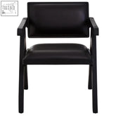Black leather chair buffalo with sleek minimalist design and sturdy wooden frame for stylish seating