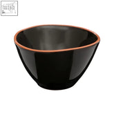 Black glazed calisto cereal bowl made of terracotta with a copper-colored rim perfect for breakfast use