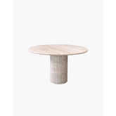 Callista Round Dining Table Marble (Travertine) - Dining table