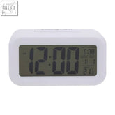 Camran white lcd digital clock with a clear rectangular display showing time and temperature digital clock
