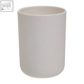 White ceramic canyon white tumbler with smooth matte finish and cylindrical shape perfect as a toothbrush holder