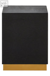 Black shagreen effect cardoba square black side table with textured cube design and gold colored base