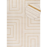 Carmel Cream-Gold Geometric Rug | 6040 - 80X150 cm - Rugs