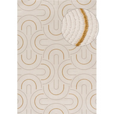 Carmel Cream-Gold Geometric Rug | 6070 - 80X150 cm - Rugs
