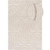 Carmel Cream-Grey Geometric Rug | 6070 - 80X150 cm - Rugs