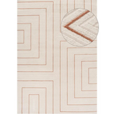 Carmel Cream-Terra Geometric Rug | 6040 - 80X150 cm - Rugs