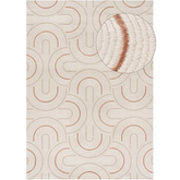 Carmel Cream-Terra Geometric Rug | 6070 - 80X150 cm - Rugs