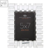Carrie 5in x 7in crystal photo frame with clear geometric acrylic design and modern interlocking blocks