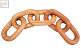 A smooth light brown cato brown wood 5 link chain decor with natural wood grain finish for stylish home accents