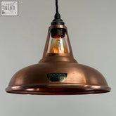 Cawston antique copper pendant ceiling light with vintage edison bulb and pre-wired benjamin electric holder