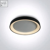 Modern black circular cct variable 30w led decorative ceiling light with warm glowing ring illumination