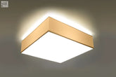 Ceiling lamp horus 35 with gold-finished square design soft light bulb illumination for modern minimalist spaces