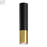 Black and gold steel ceiling lamp loopez modern design with matte finish and gu10 light bulb socket