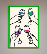 Cheers Wine Glasses Framed Wall Art