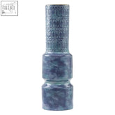 Ciano large earthenware vase with a tall cylindrical shape textured pattern and speckled teal glaze finish