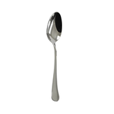 Shiny stainless steel claudia table spoon with a smooth reflective bowl and slender handle for dining use