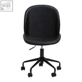 Clinton black home office chair with padded seat and backrest, five-star base, and casters for smooth office use
