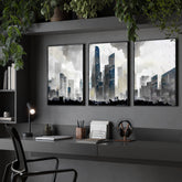 Contemporary Art Wall Decor | Set of 3 Urban Skyscrapers Wall art Prints